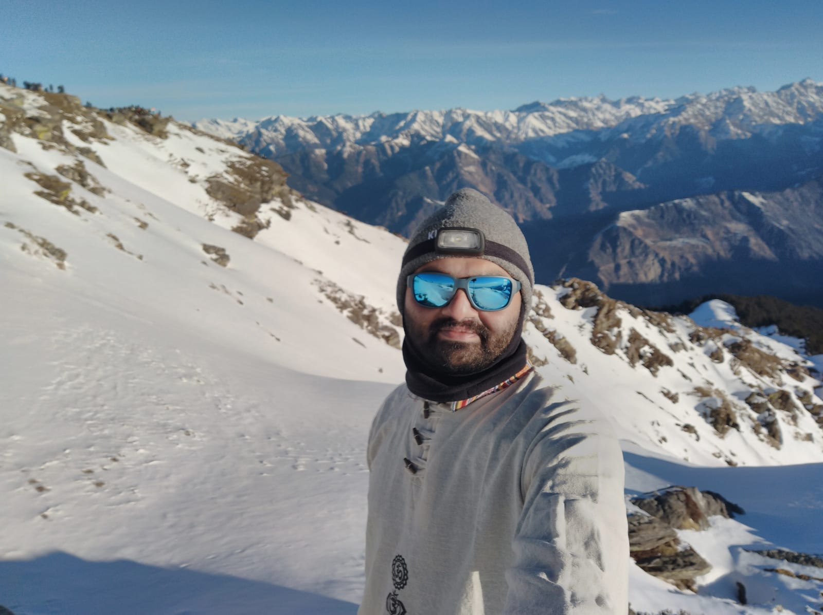 Priyank in snow near Kedarkantha summit